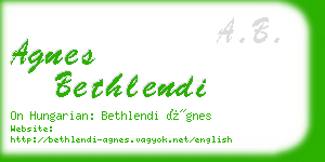 agnes bethlendi business card